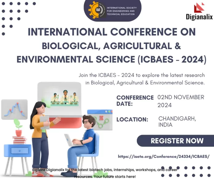 Poster for International Conference on Biological, Agricultural & Environmental Science (ICBAES - 2024) - Register by October 23, 2024