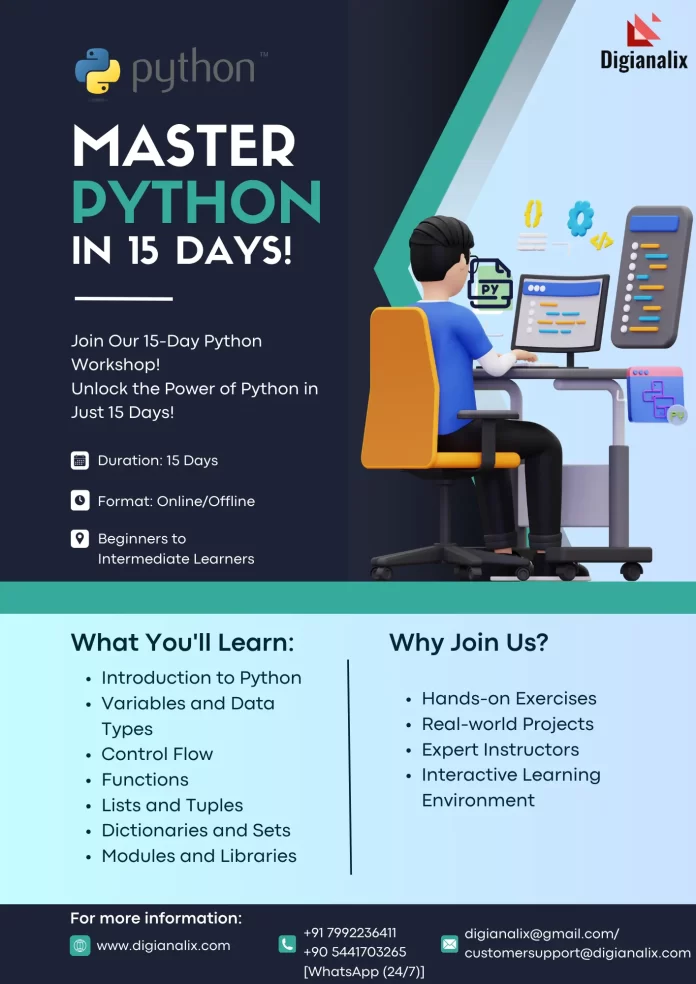 Master Python in 15 Days Workshop by Digianalix - Intensive Python Programming Course