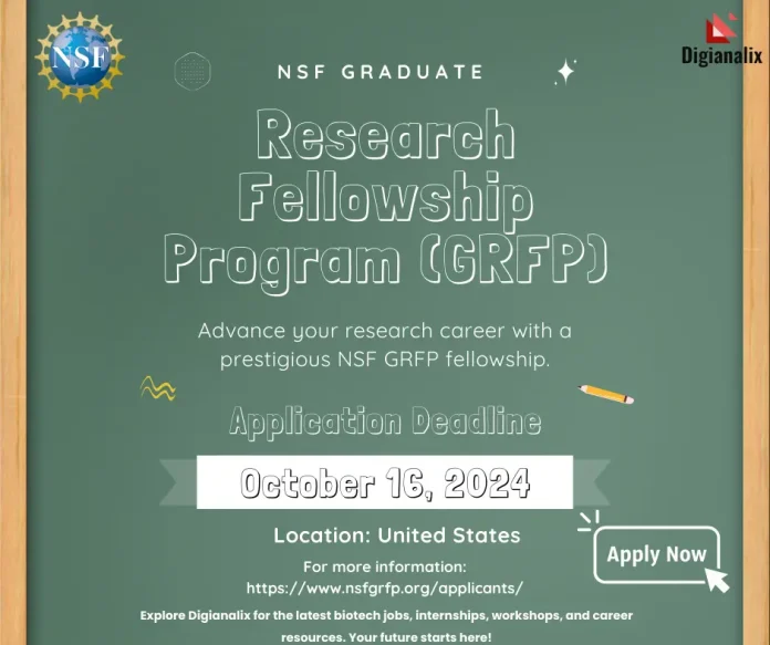 Poster for NSF Graduate Research Fellowship Program (NSF GRFP) - Apply by October 16, 2024