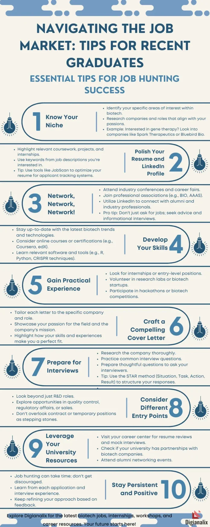 Infographic on Navigating the Job Market: Tips for Recent Graduates