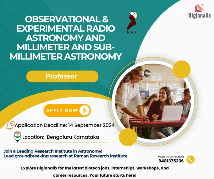 Poster for Professor in Observational & Experimental Radio Astronomy at - Apply by 14 September 2024