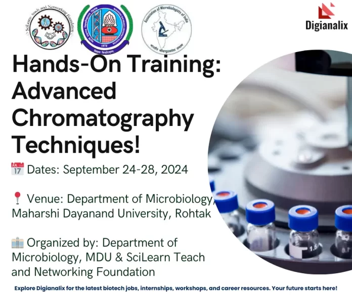 Hands-On Training Programme for Advanced Analytical Chromatography Techniques (HPLC & FPLC) at Maharshi Dayanand University Rohtak, September 2024.