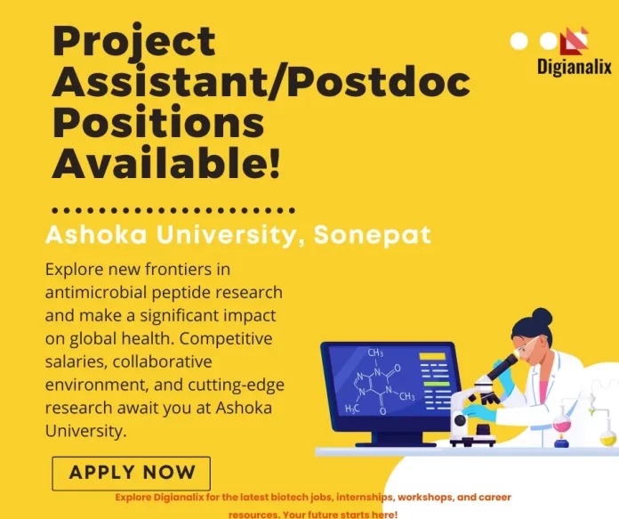 Project Assistant and Postdoc Positions in Computational Biology and Bioinformatics at Ashoka University