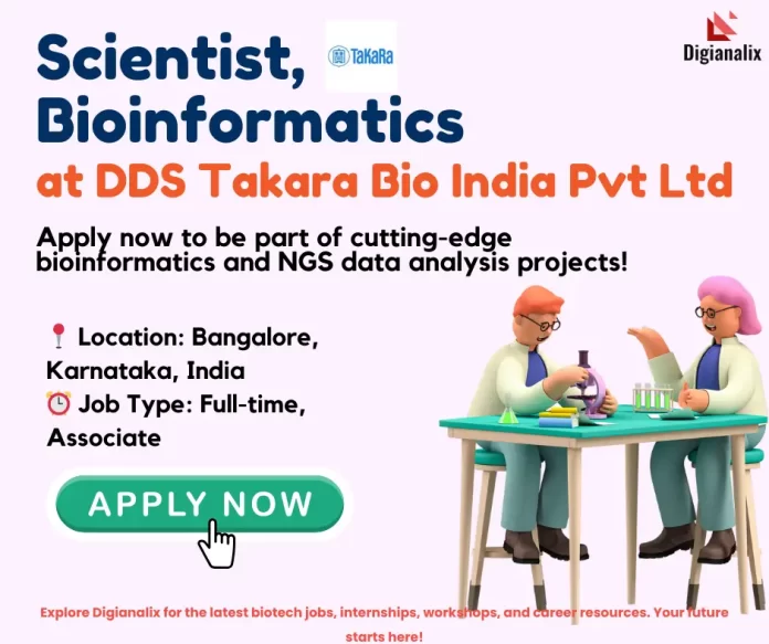 Scientist Bioinformatics position at DDS Takara Bio India Pvt Ltd - Bangalore