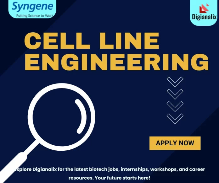 Scientist working on cell line engineering at Syngene International