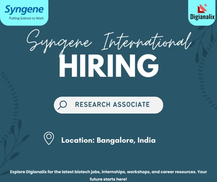 Research Associate at Syngene International