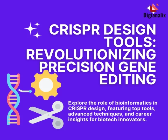 CRISPR Design Tools showcasing applications, bioinformatics tools, and advanced techniques in gene editing.