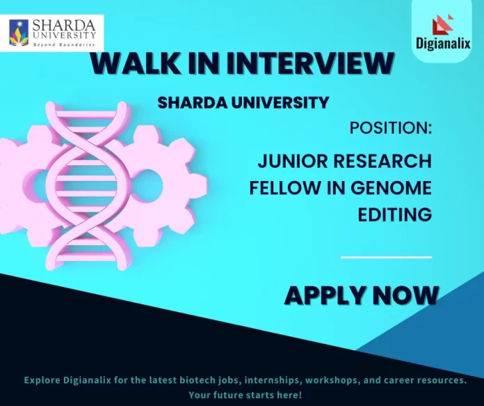 Junior Research Fellow Genome Editing CRISPR Sharda University