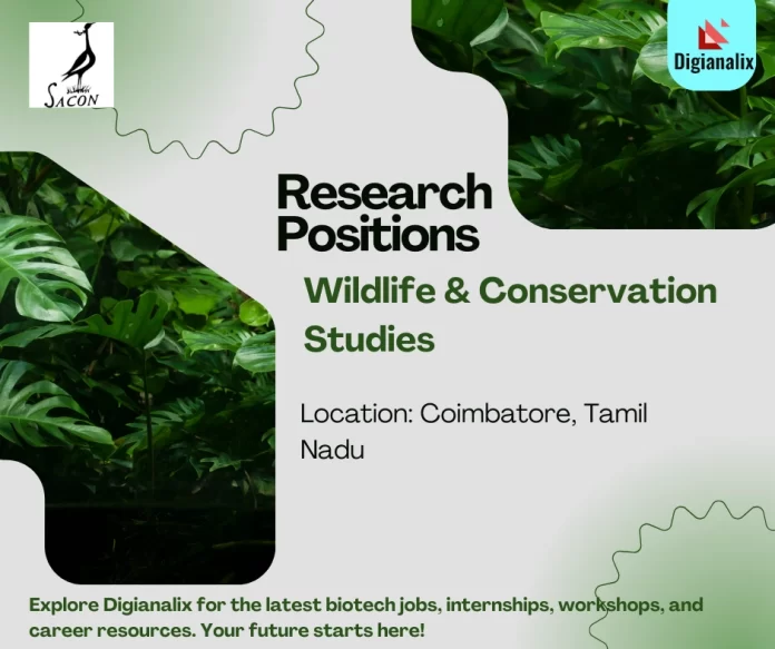 SACON Wildlife Research Positions Coimbatore