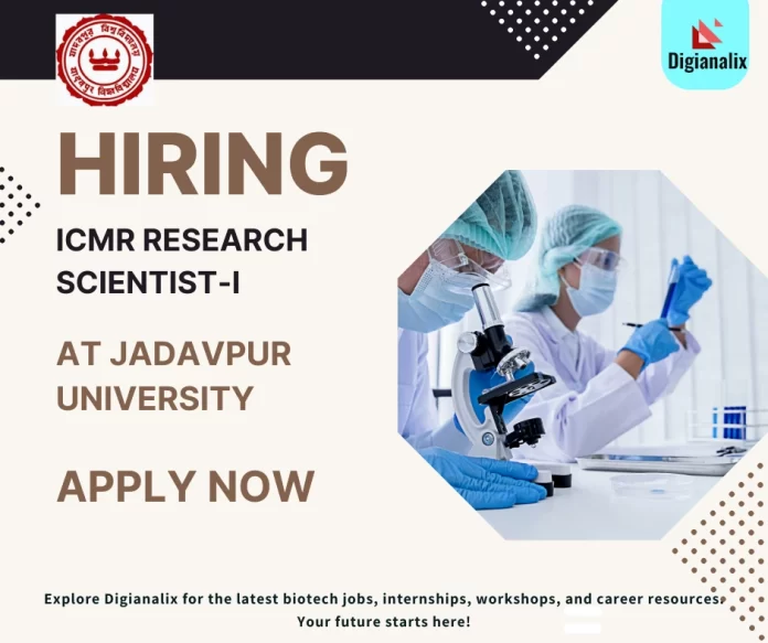 ICMR Research Scientist-I Position at Jadavpur University